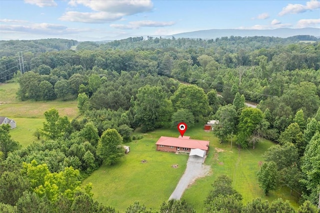 aerial view featuring a mountain view