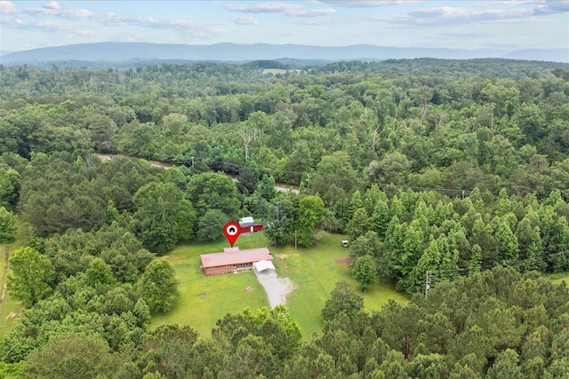 bird's eye view with a mountain view