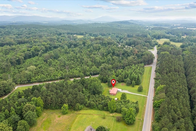 drone / aerial view with a mountain view