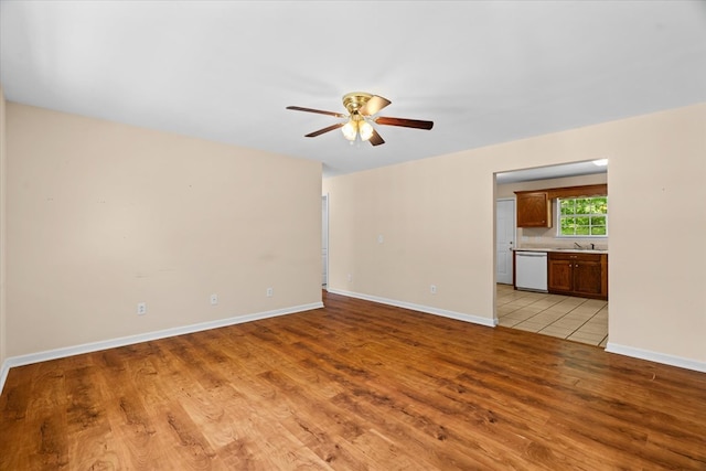 120 Loudermilk Rd, Chatsworth, GA 30721 - empty room with light wood-type flooring and a ceiling fan