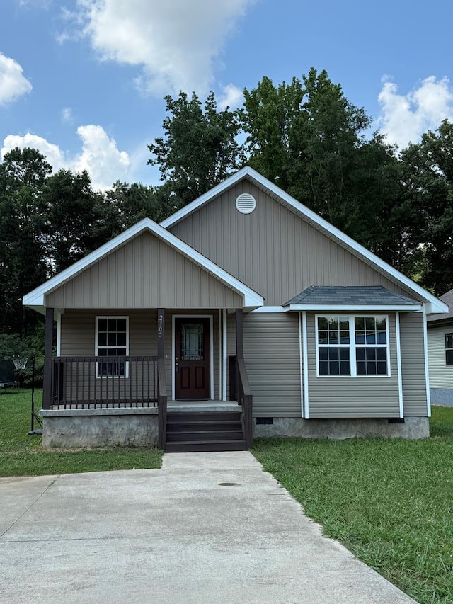 2305 Epperson Dr, Dalton, GA 30721 - view of front of property with covered porch, crawl space, and a front yard