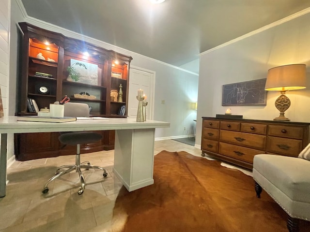 1229 Valencia Dr, Dalton, GA 30720 - office with tile patterned floors and crown molding