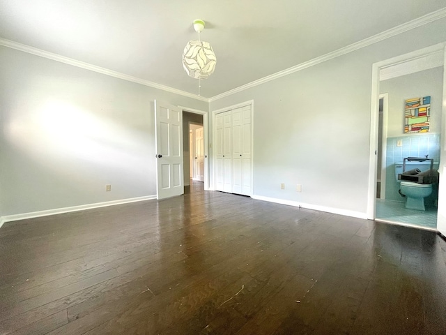 1229 Valencia Dr, Dalton, GA 30720 - empty room featuring ornamental molding and dark wood-style floors