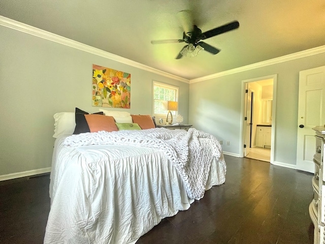 1229 Valencia Dr, Dalton, GA 30720 - bedroom with crown molding, wood finished floors, and ceiling fan