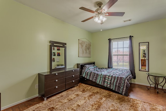 128 Andasol Way, Dalton, GA 30720 - bedroom featuring a ceiling fan, visible vents, baseboards, and wood finished floors