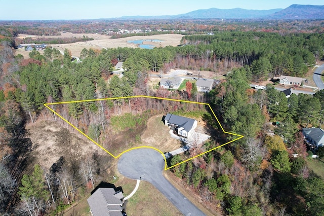 bird's eye view featuring a mountain view