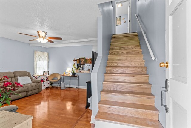 1369 Lida St, Dalton, GA 30721 - staircase with ceiling fan and wood finished floors