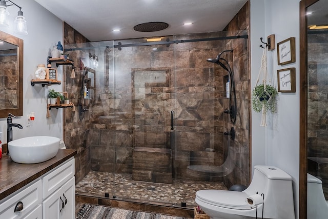 2163 Red Leaf Ln, Soddy Daisy, TN 37379 - bathroom featuring vanity and a shower stall