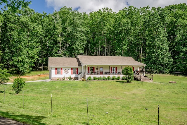 2163 Red Leaf Ln, Soddy Daisy, TN 37379 - view of front of home featuring covered porch and a front yard