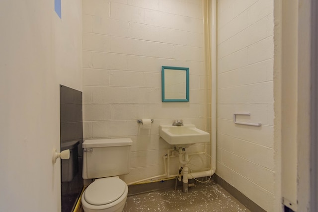 5384 Blair Rd, Cohutta, GA 30710 - half bath with toilet, concrete flooring, and concrete block wall
