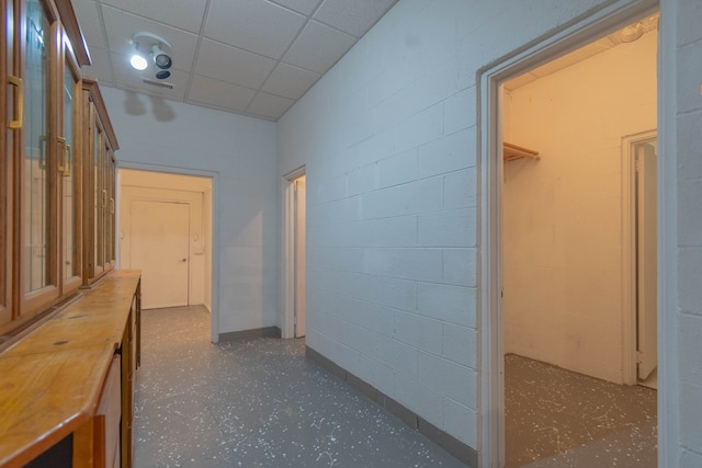 5384 Blair Rd, Cohutta, GA 30710 - hall featuring concrete block wall and a drop ceiling