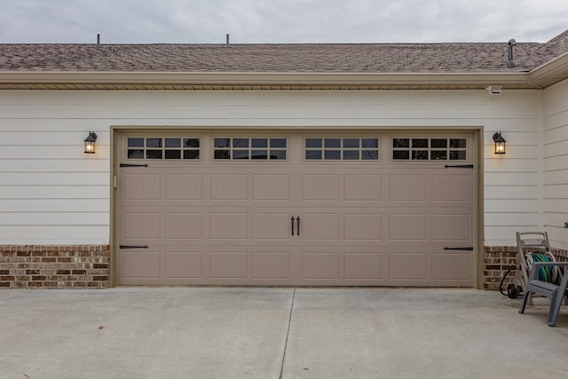 view of garage