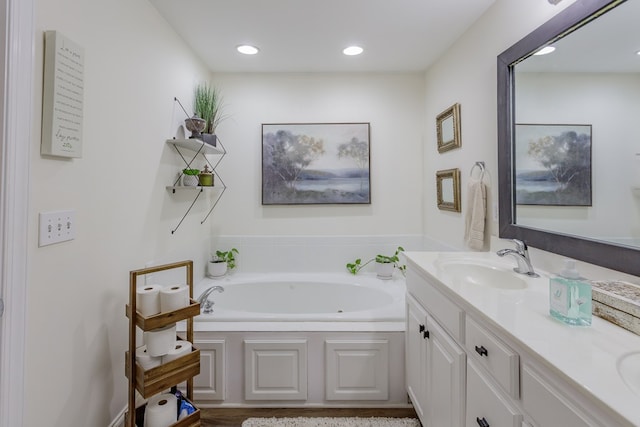 1951 Oxford Ct Unit 10, Dalton, GA 30720 - bathroom with vanity, a bath, and recessed lighting