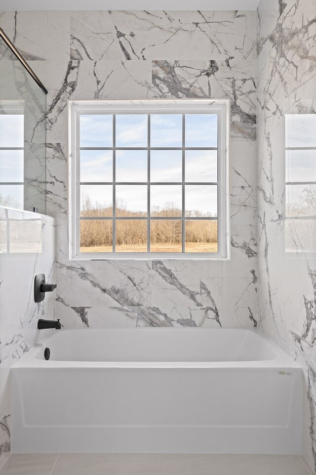 bathroom featuring vanity, crown molding, and independent shower and bath