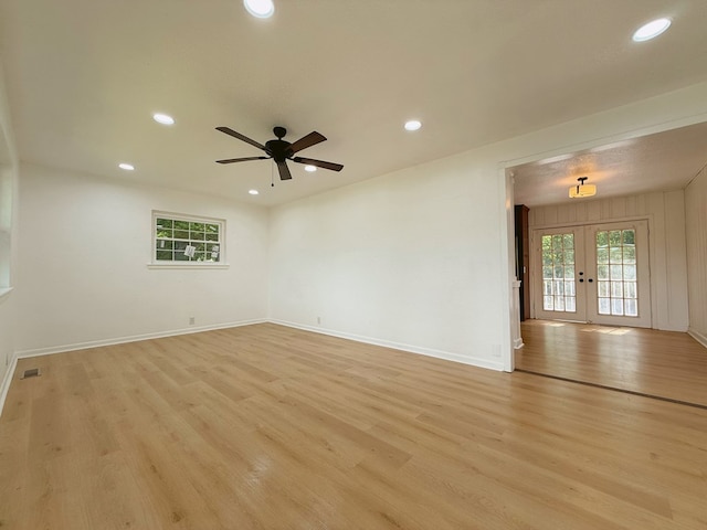 42 Travis Rd, Rossville, GA 30741 - spare room featuring french doors, light wood finished floors, plenty of natural light, ceiling fan, and recessed lighting