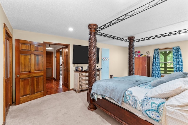 5120 Cleveland Hwy, Cohutta, GA 30710 - carpeted bedroom with a textured ceiling and recessed lighting