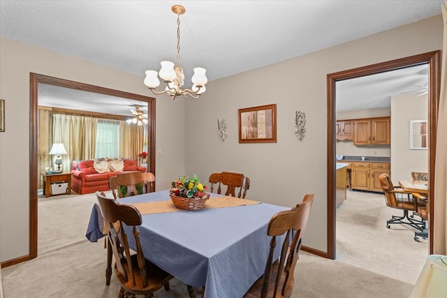 3932 Tibbs Bridge Rd, Dalton, GA 30721 - dining room featuring light colored carpet and a chandelier