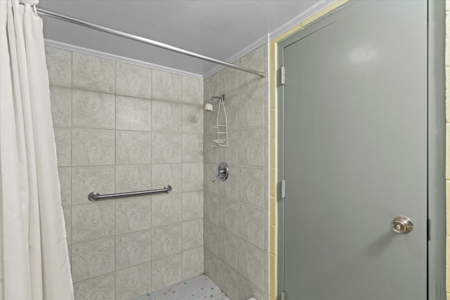 3932 Tibbs Bridge Rd, Dalton, GA 30721 - bathroom with a shower stall and crown molding