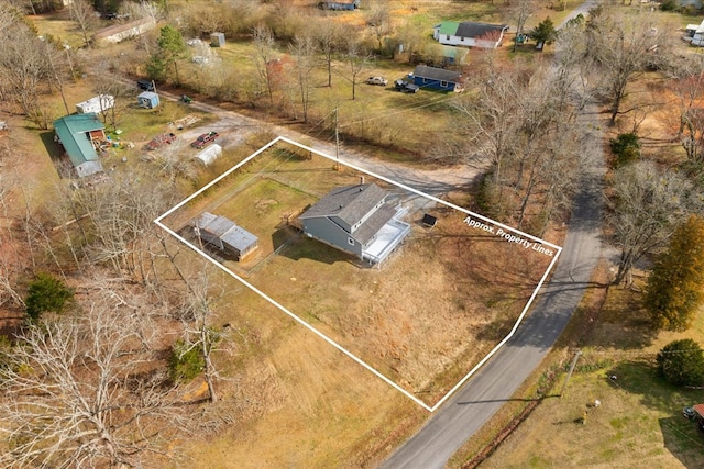 drone / aerial view with a rural view