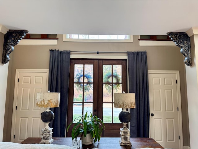 dining area with french doors