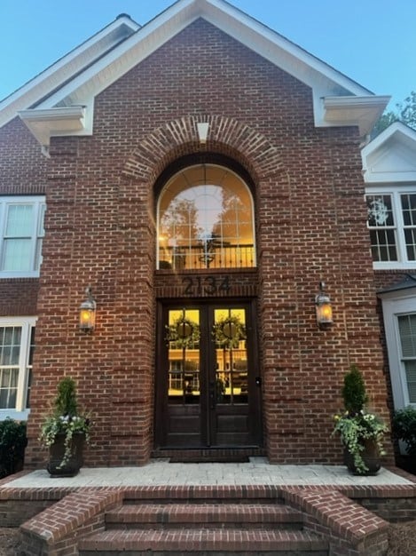 doorway to property with french doors