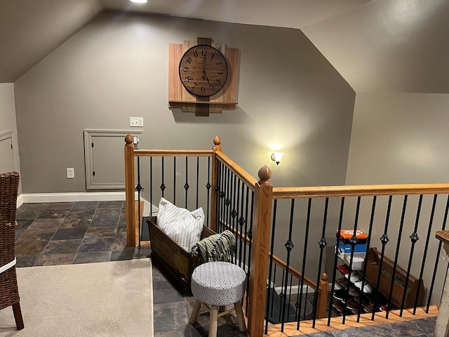 interior space featuring vaulted ceiling