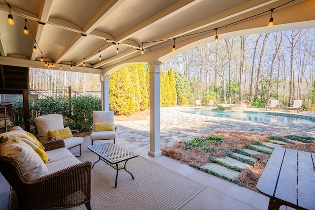 view of patio / terrace featuring an outdoor hangout area