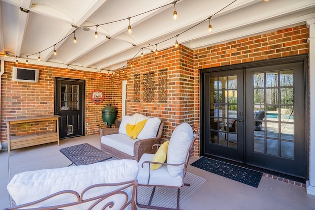 view of patio / terrace featuring french doors