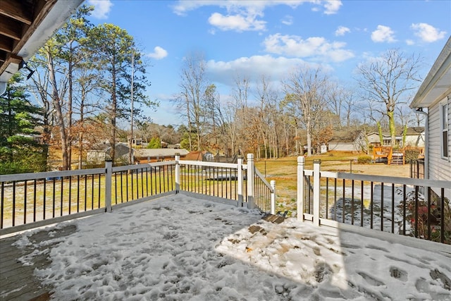 deck with a lawn