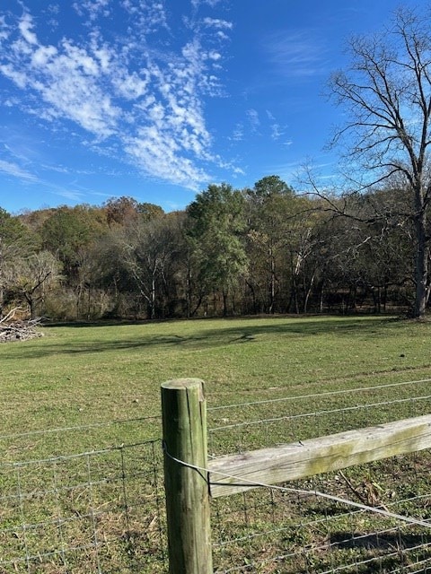 view of yard with a rural view