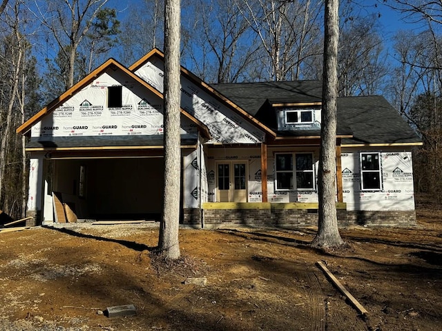 view of unfinished property