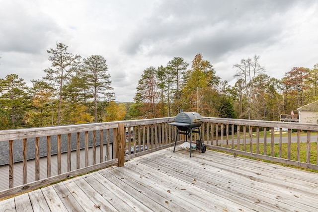 deck with area for grilling