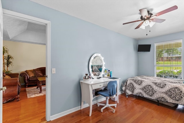 217 Valley Rd, Chatsworth, GA 30705 - bedroom with wood finished floors and a ceiling fan
