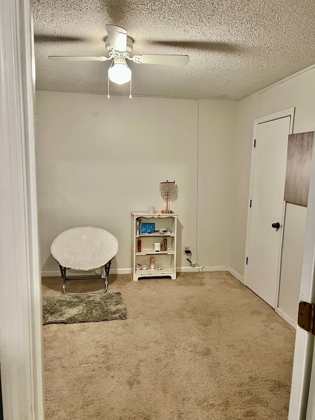 4781 Treetop Ln, Cohutta, GA 30710 - interior space featuring carpet flooring, a textured ceiling, baseboards, and ceiling fan
