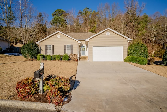 single story home featuring a garage