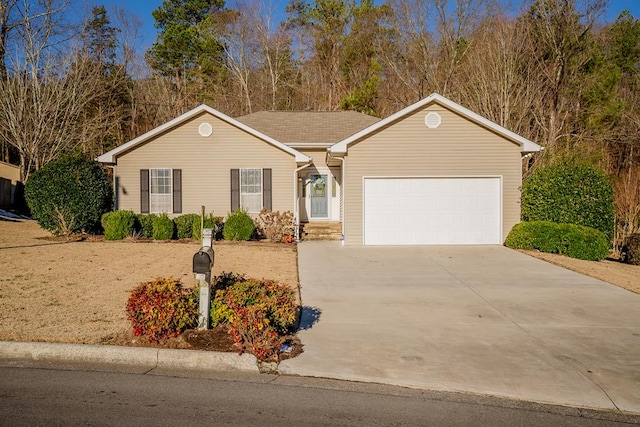 ranch-style home with a garage