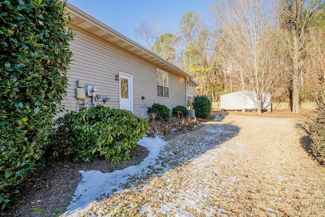 view of property exterior featuring central AC unit