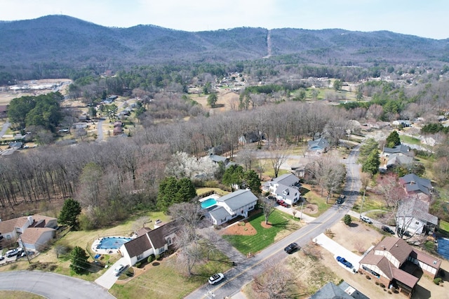 aerial view featuring a mountain view