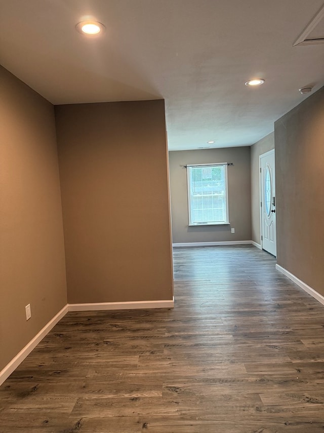 506 Teasley St, Dalton, GA 30721 - spare room with recessed lighting, dark wood finished floors, and baseboards