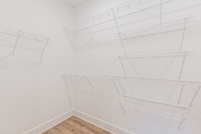 spacious closet featuring hardwood / wood-style floors