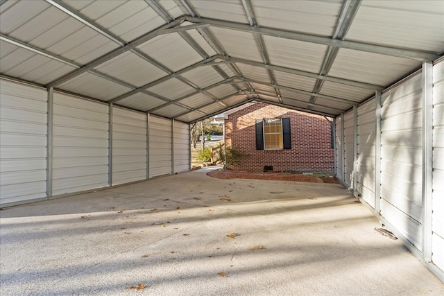 garage with a carport