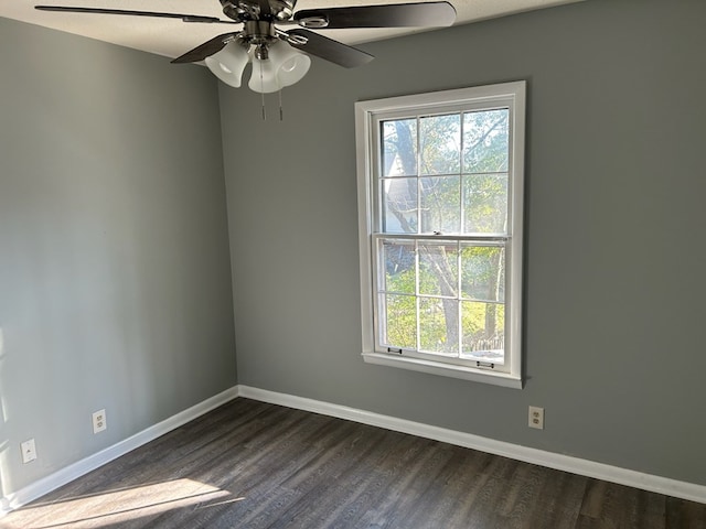 1935 Meadowbrook Cir Unit C, Dalton, GA 30720 - spare room with a ceiling fan, baseboards, and dark wood finished floors