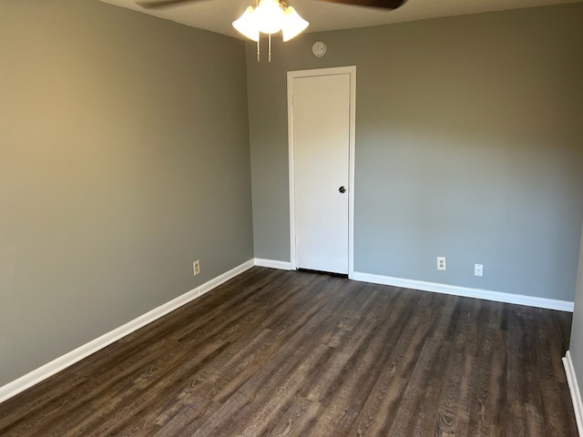 1935 Meadowbrook Cir Unit C, Dalton, GA 30720 - unfurnished room featuring baseboards, ceiling fan, and dark wood finished floors