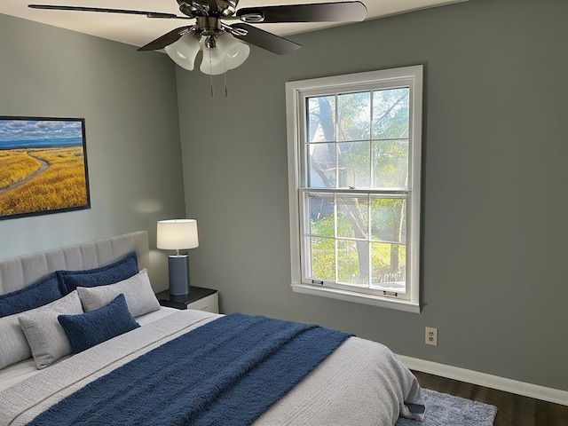 1935 Meadowbrook Cir Unit C, Dalton, GA 30720 - bedroom with dark wood finished floors, baseboards, and a ceiling fan