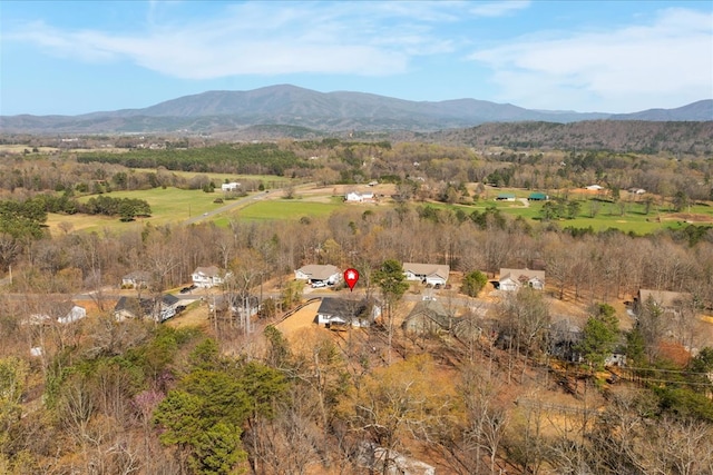 aerial view featuring a mountain view