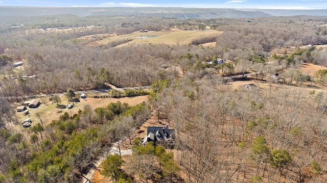 drone / aerial view with a mountain view