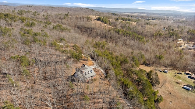 drone / aerial view with a mountain view