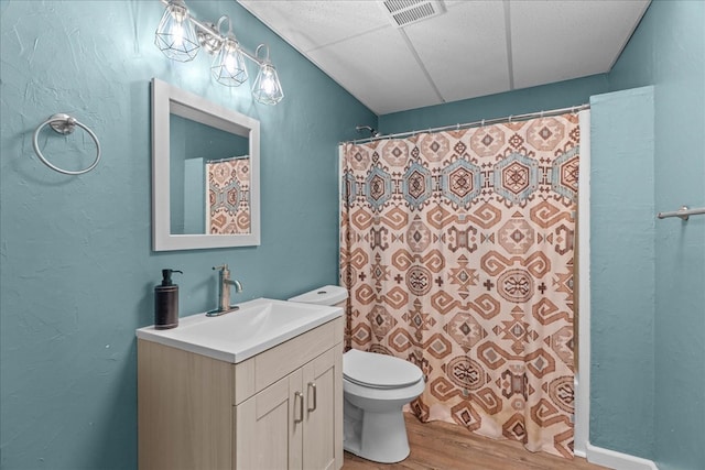 493 Lennox Way, Rocky Face, GA 30740 - full bathroom with toilet, visible vents, wood finished floors, curtained shower, and vanity