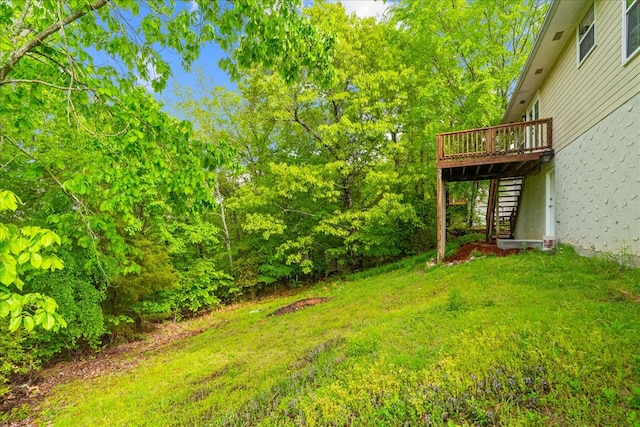 493 Lennox Way, Rocky Face, GA 30740 - view of yard with stairway and a deck