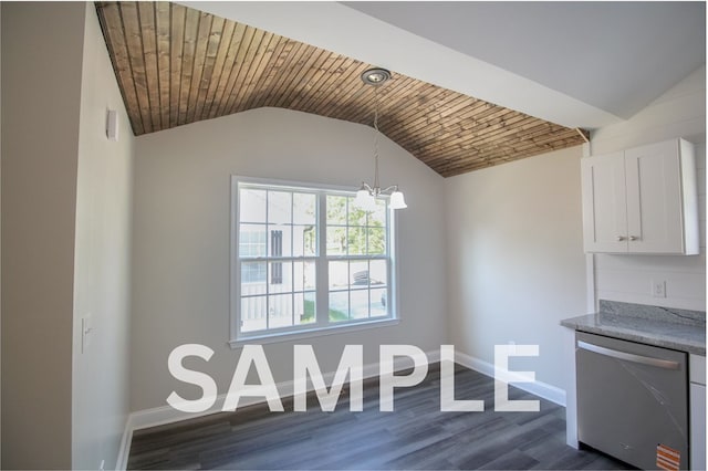 LOT5 River Bend Rd, Dalton, GA 30721 - unfurnished dining area with dark wood-style floors, a chandelier, and lofted ceiling